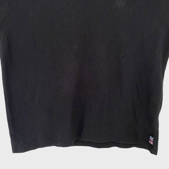 Phat Farm Long-Sleeve Henley Shirt Men's Size XL Black Waffle Knit Thermal - Picture 6 of 10